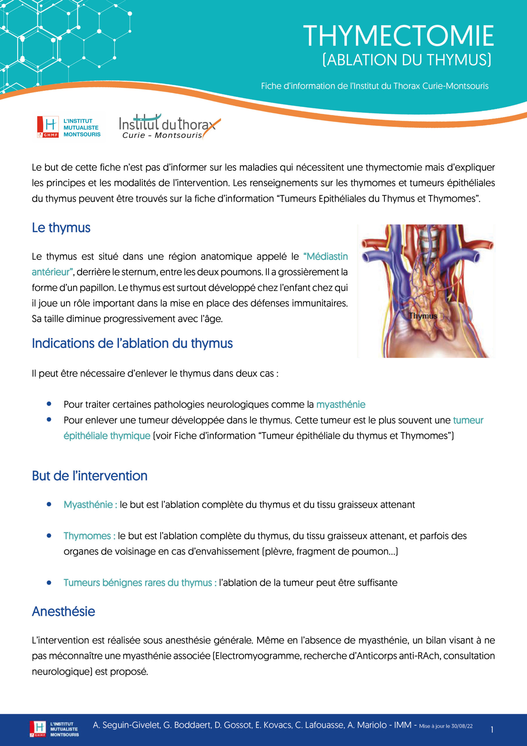 Fiche Technique Sympathectomie Thoracique – YVYMU
