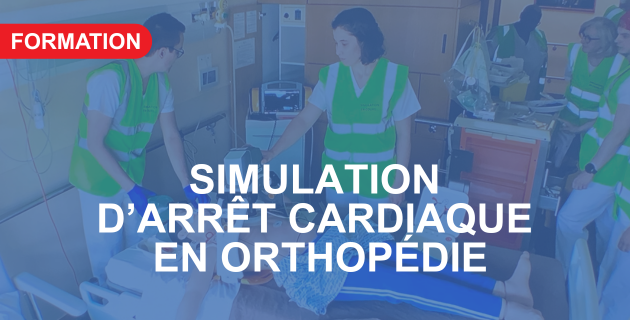 Exercice de simulation d'arrêt cardiaque dans le service d'orthopédie de l'IMM